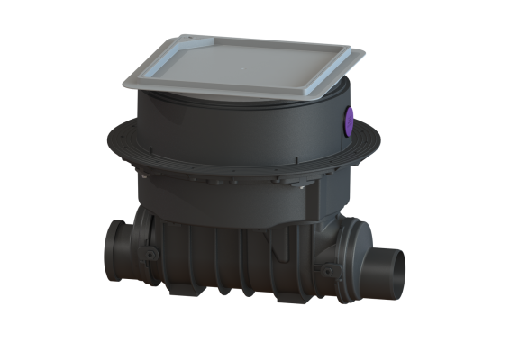 Zasuwa burzowa (zawór zwrotny) Staufix SWA DN100 z pokrywą pod płytki Kessel 73100.10X