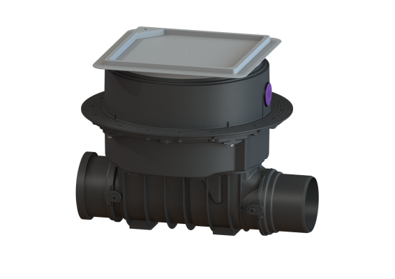 Zasuwa burzowa (zawór zwrotny) Staufix SWA DN150 z pokrywą pod płytki Kessel 73150.10X