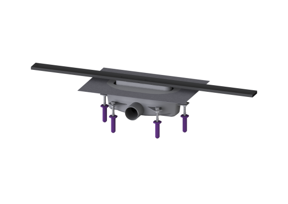 Linearis Infinity 90 Syfon z zamknięciem wodnym 50 mm; Szczotkowana powierzchnia - czarna; 800 mm Kessel 45202.08