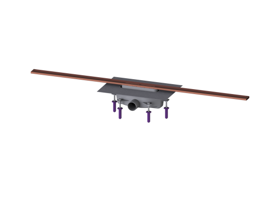 Linearis Infinity 90 Syfon z zamknięciem wodnym 50 mm; Szczotkowana powierzchnia - miedź; 1200 mm Kessel 45203.12