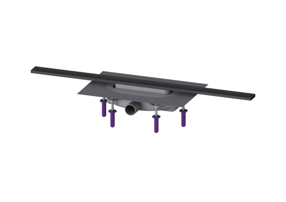 Linearis Infinity 60 z Mechanicznym syfon Megastop; Szczotkowana powierzchnia - czarna; 800 mm Kessel 45302.08