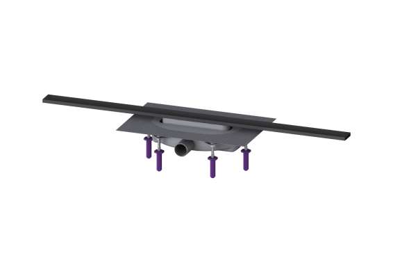 Linearis Infinity 60 z Mechanicznym syfonem Megastop Szczotkowana powierzchnia - czarna; 900 mm Kessel 45302.09