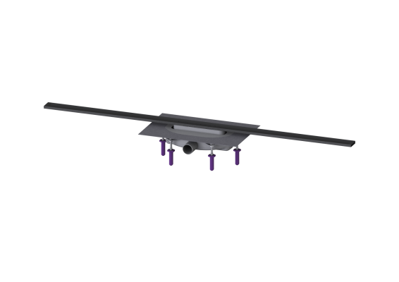 Linearis Infinity 60z Mechanicznym syfonem Megastop Szczotkowana powierzchnia - czarna; 1200 mm Kessel 45302.12