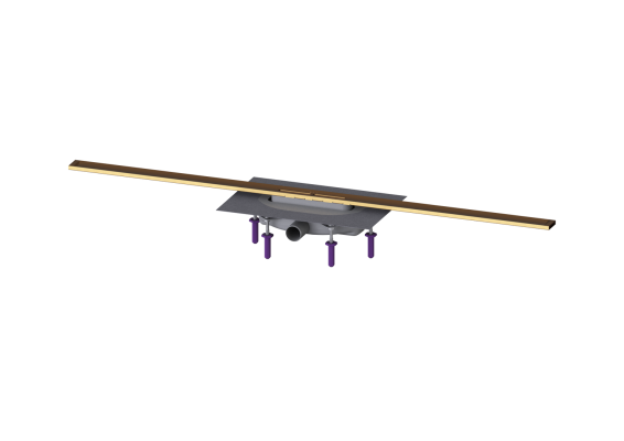 Linearis Infinity 60 z Mechanicznym syfonem Megastop; Szczotkowana powierzchnia - brąz; 1200 mm Kessel 45304.12