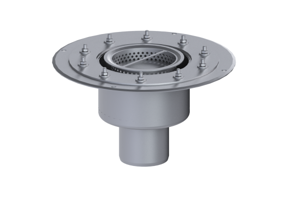 Korpus Ferrofix 185 DN100 DZ 110, odpływ pionowy, kołnierz dociskowy Kessel 55110