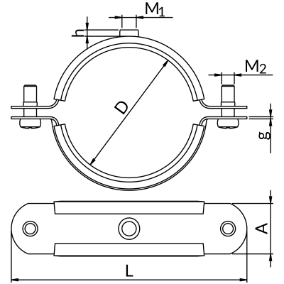 Obejma BINCO UPGB 54 (53-58mm) wersja z kołkiem i wkrętem nieskręcona UPGB-54KPL Niczuk 80111205410