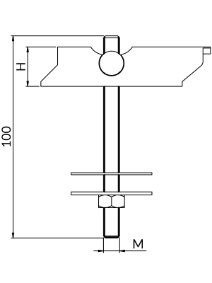 Kotwa uchylna TRP M10 TRP-M10X100 Niczuk 81408101000