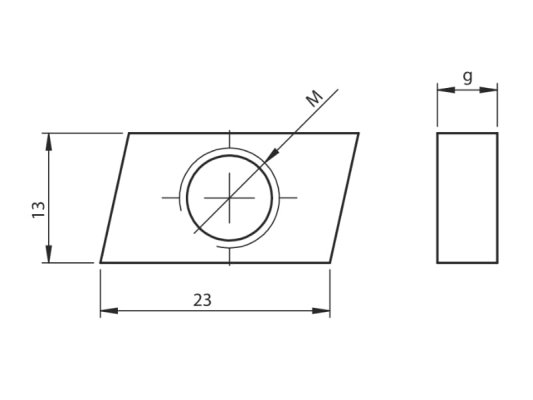 Nakrętka ślizgowa NSS M10 PROFILU SZER. 30MM NSS-A-M10 Niczuk 81190301030