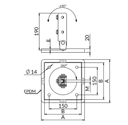 Podpora dachowa regulowane 41mm 200x200 og-pdrg-mf-200  Niczuk 81231204111