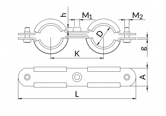 Obejma podwójna UDG 3/8 (15-18MM) SKR UDG-3/8SKR Niczuk 80150201720