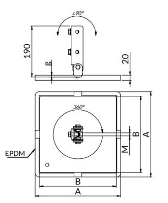 Podpora dachowa regulowana obrotowa profilu szerokość 41 mm OG-PDRG-MF 300 Niczuk 81231304111