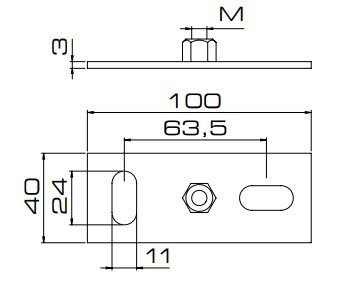 ST-M12 Płytka mocująca pręt M12 Niczuk 80370001200