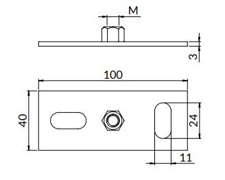 ST-M10/M12 Płytka mocująca pręt M10/M12 Niczuk 80370101200