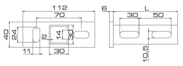 Profil montażowy typ A2,0 (30x30x2,0mm) ze stopką dł. 150mm Niczuk 80930301500