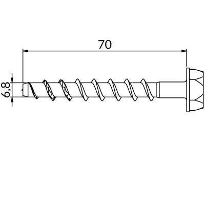 Śruba TSMK M8x70mm TSMK-8X70 Niczuk 81445080700