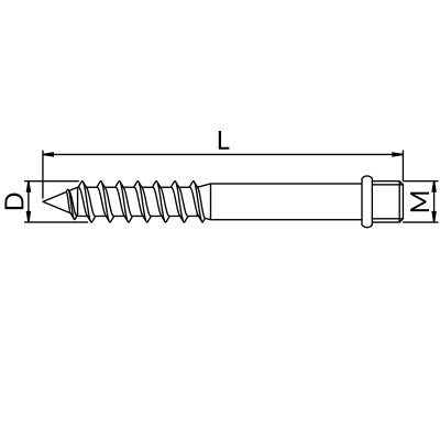 Wkręt dwugwintowy WK-KL M8x70mm WK-8X70-KL Niczuk 81460108070