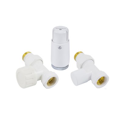 Zestaw termostatyczny Standard Mini GZ1/2 x GW1/2, biały, prosty z głowicą Mini M30x1,5 Schlosser 602200057