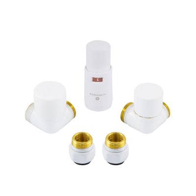 Zestaw termostatyczny Elegant Mini: 1/2 x M22x1,5, głowica na zacisk, osiowy - zasilanie z lewej strony, biały Schlosser 603400015