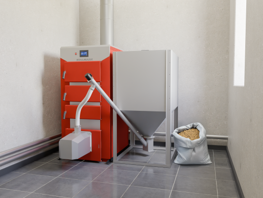 Kocioł na Pellet VEGAS 60 KW wersja PRAWA Stalmark EVP60P