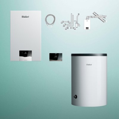 Pakiet: Kocioł ecoTEC plus VC 15CS/1-5 + Zasobnik VIH R 150/6 B + sensoCOMFORT 720 + SPS Ś/D Vaillant 0010043627