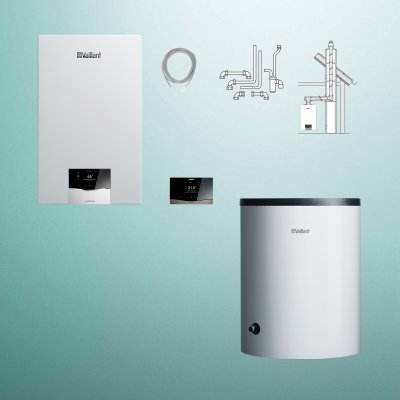 Pakiet: Kocioł ecoTEC plus VC 15CS/1-5 + Zasobnik VIH R 120/6 B + sensoCOMFORT 720f + SPS SZ Vaillant 0010043640