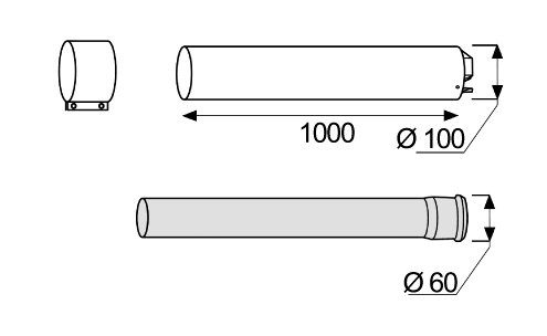 Rura przedłużająca koncentryczna 1 m do kotłów kondensacyjnych (60/100)