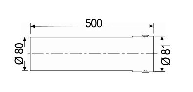 Rura przedłużająca Ø 80 0,5 m do kotłów kondensacyjnych