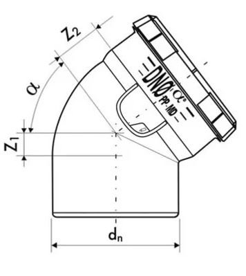 Kolano 45° d40 dblue Aliaxis VKL-040-000-45D