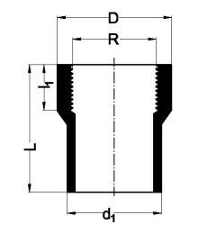 Adapter z gwintem wewnętrznym do wpustów rynnowych i dachowych d90 Aliaxis A-749285