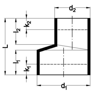 Redukcja krótka d56x50 niesymetryczna Aliaxis A-165605