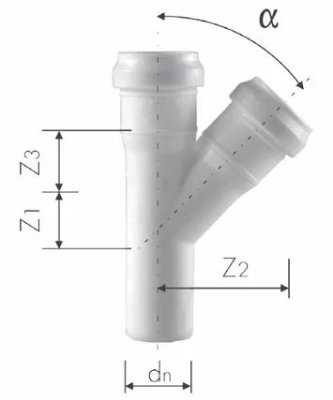 Trójnik 87st. d40/40 biały Amax Aliaxis BTR-040-040-090