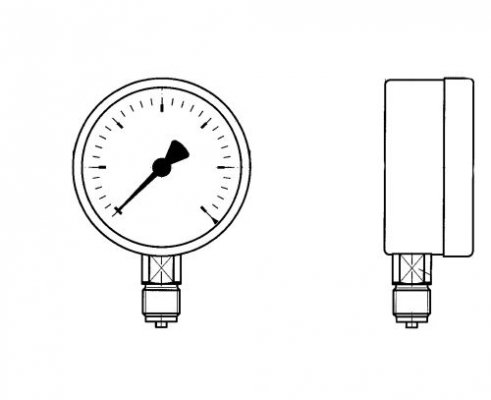 Manometr standardowy RF 100, D201,fi100 mm, 0÷1,6 bar, G1/2