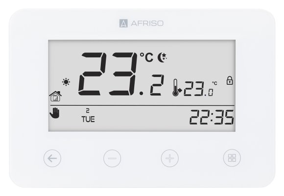 Programowalny termostat pokojowy do listwy FLOORCONTROL RT05 WB01 D-8-24/230 230 V AC AFRISO 86019