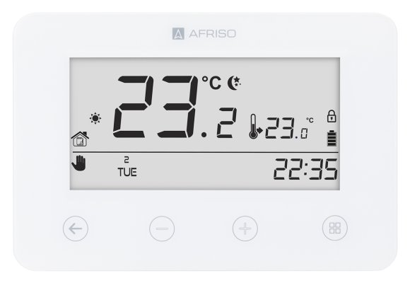 Programowalny termostat pokojowy FloorControl RT05 D-BAT do listwy WB01 D-8-24 lub 230, bateryjny AFRISO 86020
