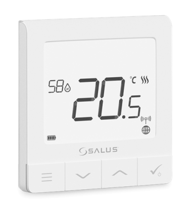 Salus bezprzewodowy, natynkowy regulator temperatury SQ610RF Quantum, akumulatorowy, biały Afriso SQ610RF