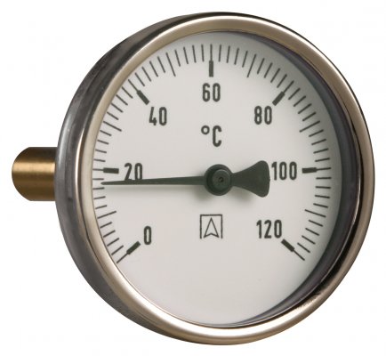 Termometr bimetaliczny BiTh 63,fi63 mm, 0÷120st.C, L 100 mm, G1/2