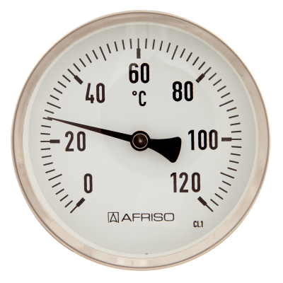 Termometr bimetaliczny BiTh 160 I, D211,fi160 mm, 0÷60st.C, L 100 mm, G1/2