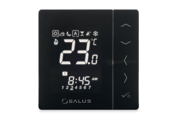Salus przewodowy, podtynkowy, cyfrowy regulator temperatury VS30B, tygodniowy, czarny, 230 V Afriso VS30B
