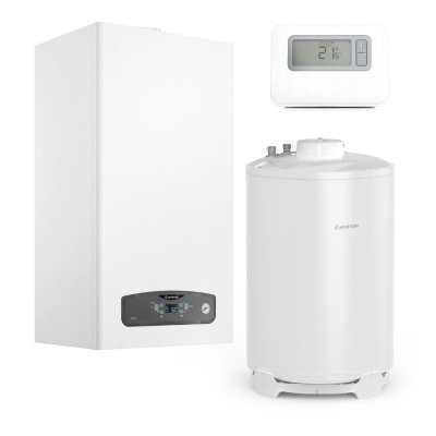 Ariston CARES INOX OPTIMUM 24 - Kocioł + Zasobnik 120L + Termostat ZNOPTIPACK24