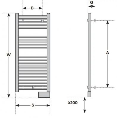 Grzejnik elektryczny łazienkowy 2012 300W Atlantic 2236