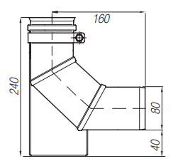 Kolano 90° z podstawką (ø80) Beretta 20034598