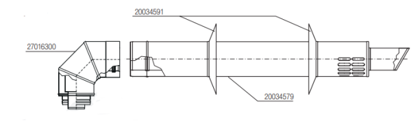 Zestaw spalinowo-wentylacyjny poziomy (ø80/125) do kotłów kondensacyjnych Beretta 20034995