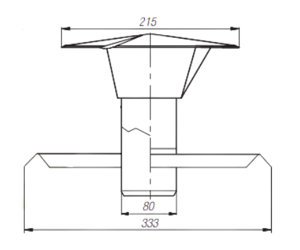 System spalinowy pionowy (Ø80) z płytą dachową Beretta 27006335