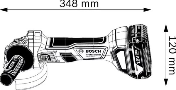 Akumulatorowa szlifierka kątowa GWS 180-LI z walizką i dwoma akumulatorami Professional Bosch 06019H9021