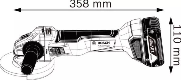 Akumulatorowa szlifierka kątowa GWS 18V-10 (solo) Professional Bosch 06019J4002