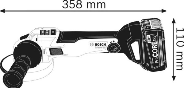 Akumulatorowa slifierka kątowa GWS 18V-10 SC w walizce z osłoną Professional Bosch 06019G350B