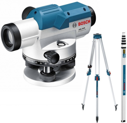 Niwelator optyczny GOL 26D Professional + statyw BT160 Professional + łata GR500 Professional Bosch 061599400C