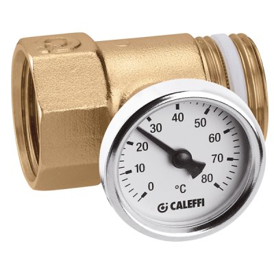 Złączka z termometrem 1” gw x gz  z uszczelką ptfe Caleffi 392600