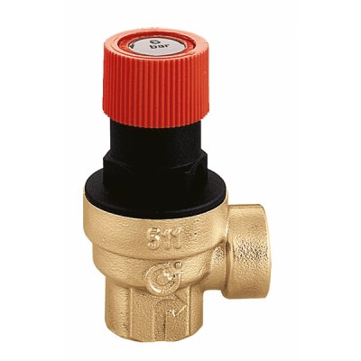 Zawór bezpieczeństwa. przyłącza z gwintem wewnętrznym, 1/2” 6 bar Caleffi 513460