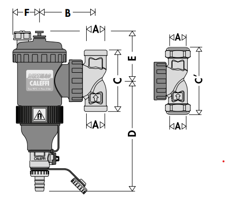 Separator zanieczyszczeń dirtmagpro dn25 Caleffi 545706